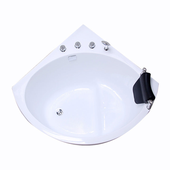 Modern 25.59-inch Tall Acrylic Tub Soak Corner White Bathtub Clearhalo 'Bathroom Remodel & Bathroom Fixtures' 'Bathtubs' 'Home Improvement' 'home_improvement' 'home_improvement_bathtubs' 'Showers & Bathtubs' 6921597