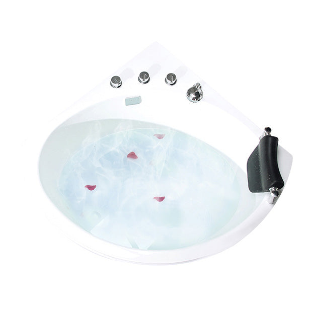 Modern 25.59-inch Tall Acrylic Tub Soak Corner White Bathtub Clearhalo 'Bathroom Remodel & Bathroom Fixtures' 'Bathtubs' 'Home Improvement' 'home_improvement' 'home_improvement_bathtubs' 'Showers & Bathtubs' 6921603