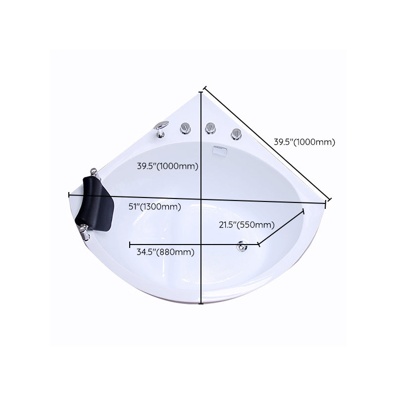 Modern 25.59-inch Tall Acrylic Tub Soak Corner White Bathtub Clearhalo 'Bathroom Remodel & Bathroom Fixtures' 'Bathtubs' 'Home Improvement' 'home_improvement' 'home_improvement_bathtubs' 'Showers & Bathtubs' 6921604