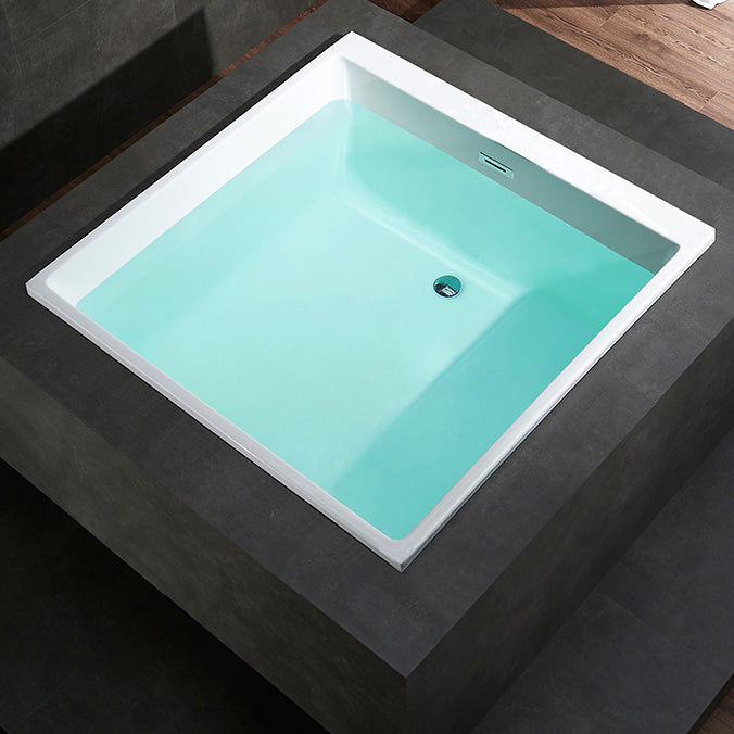 Acrylic Bath Drop-in Soaking Square Modern Center-Front Bathtub Tub Clearhalo 'Bathroom Remodel & Bathroom Fixtures' 'Bathtubs' 'Home Improvement' 'home_improvement' 'home_improvement_bathtubs' 'Showers & Bathtubs' 6921679