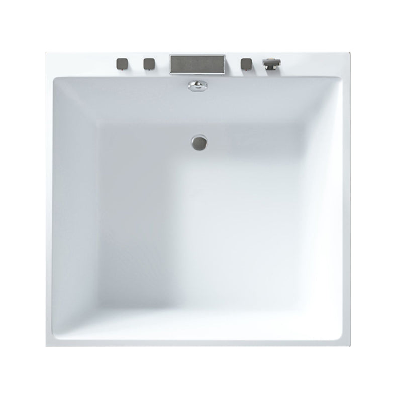 Acrylic Bath Drop-in Soaking Square Modern Center-Front Bathtub Clearhalo 'Bathroom Remodel & Bathroom Fixtures' 'Bathtubs' 'Home Improvement' 'home_improvement' 'home_improvement_bathtubs' 'Showers & Bathtubs' 6921684