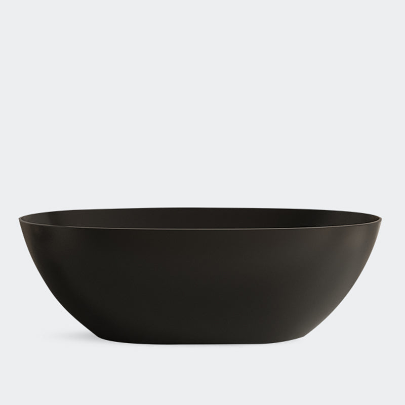 Modern Stone Bathtub Freestanding Soaking Bathtub , 22.05-inch Tall Black Clearhalo 'Bathroom Remodel & Bathroom Fixtures' 'Bathtubs' 'Home Improvement' 'home_improvement' 'home_improvement_bathtubs' 'Showers & Bathtubs' 6921726