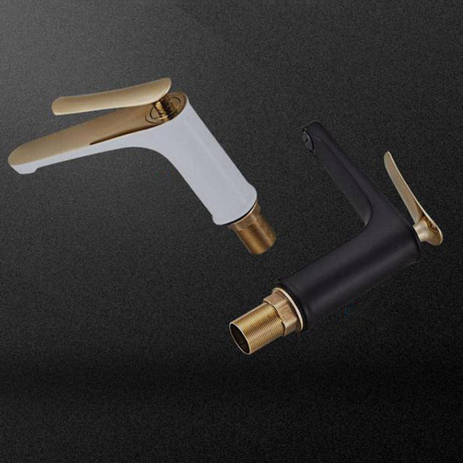 Light Luxury Basin Faucet 6.69" H Modern Brass Vessel Sink Faucet Clearhalo 'Bathroom Remodel & Bathroom Fixtures' 'Bathroom Sink Faucets' 'Bathroom Sinks & Faucet Components' 'bathroom_sink_faucets' 'Casa' 'Home Improvement' 'home_improvement' 'home_improvement_bathroom_sink_faucets' 6926467