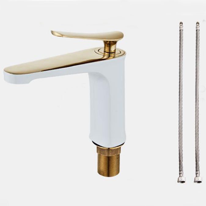 Light Luxury Basin Faucet 6.69" H Modern Brass Vessel Sink Faucet Clearhalo 'Bathroom Remodel & Bathroom Fixtures' 'Bathroom Sink Faucets' 'Bathroom Sinks & Faucet Components' 'bathroom_sink_faucets' 'Casa' 'Home Improvement' 'home_improvement' 'home_improvement_bathroom_sink_faucets' 6926473