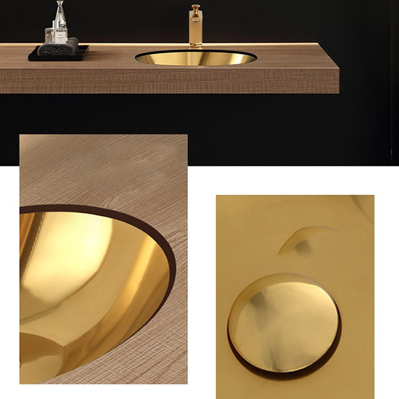 Oval Undermount Bathroom Sink Stainless Steel Shut-Off Valve Included Bathroom Sink Clearhalo 'Bathroom Remodel & Bathroom Fixtures' 'Bathroom Sinks & Faucet Components' 'Bathroom Sinks' 'bathroom_sink' 'Home Improvement' 'home_improvement' 'home_improvement_bathroom_sink' 6926756