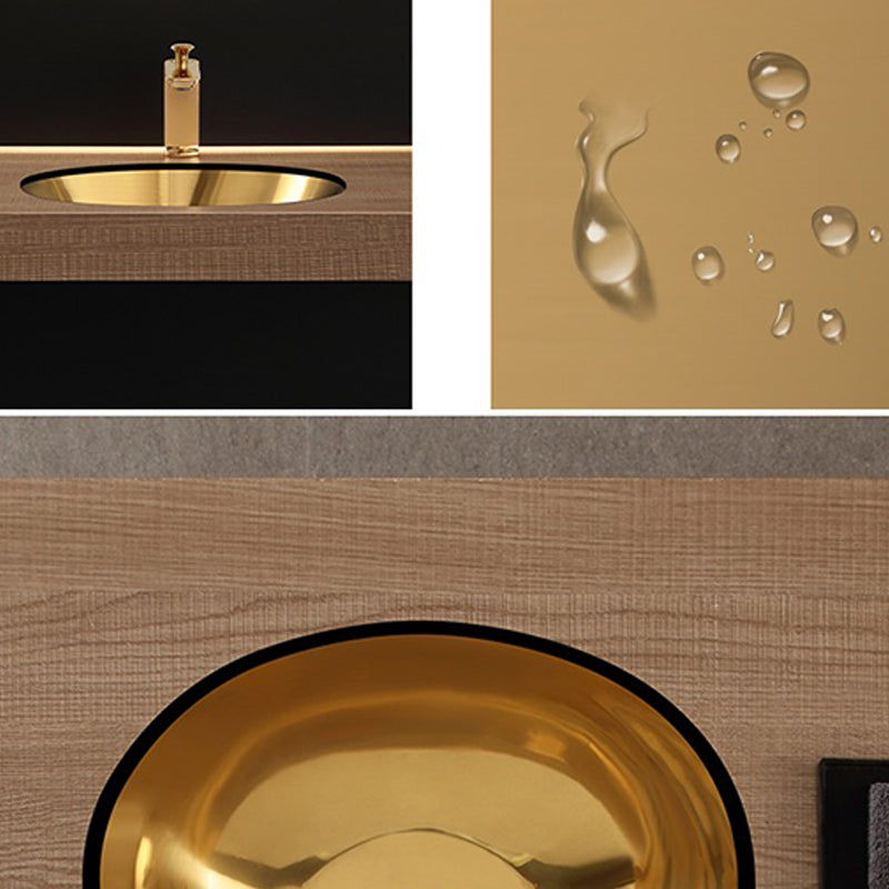 Oval Undermount Bathroom Sink Stainless Steel Shut-Off Valve Included Bathroom Sink Clearhalo 'Bathroom Remodel & Bathroom Fixtures' 'Bathroom Sinks & Faucet Components' 'Bathroom Sinks' 'bathroom_sink' 'Home Improvement' 'home_improvement' 'home_improvement_bathroom_sink' 6926757