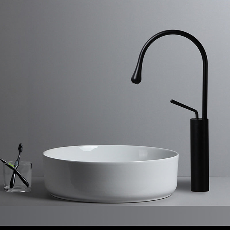 Modern White Vessel Sink Porcelain Shut-Off Valve Included Bathroom Sink Clearhalo 'Bathroom Remodel & Bathroom Fixtures' 'Bathroom Sinks & Faucet Components' 'Bathroom Sinks' 'bathroom_sink' 'Home Improvement' 'home_improvement' 'home_improvement_bathroom_sink' 6926814