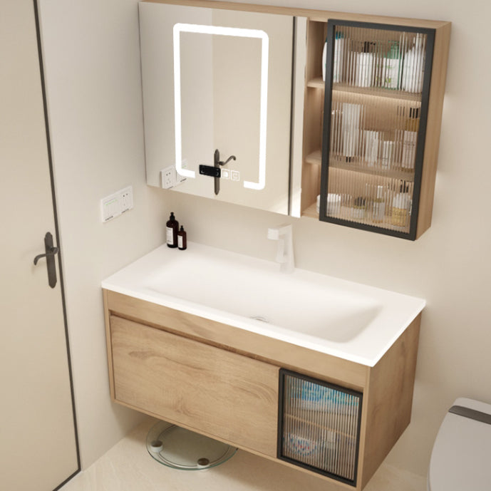 Modern Bathroom Sink Rectangular Wall Mount Bathroom Sink (Not Including Faucet) Clearhalo 'Bathroom Remodel & Bathroom Fixtures' 'Bathroom Sinks & Faucet Components' 'Bathroom Sinks' 'bathroom_sink' 'Home Improvement' 'home_improvement' 'home_improvement_bathroom_sink' 6926864