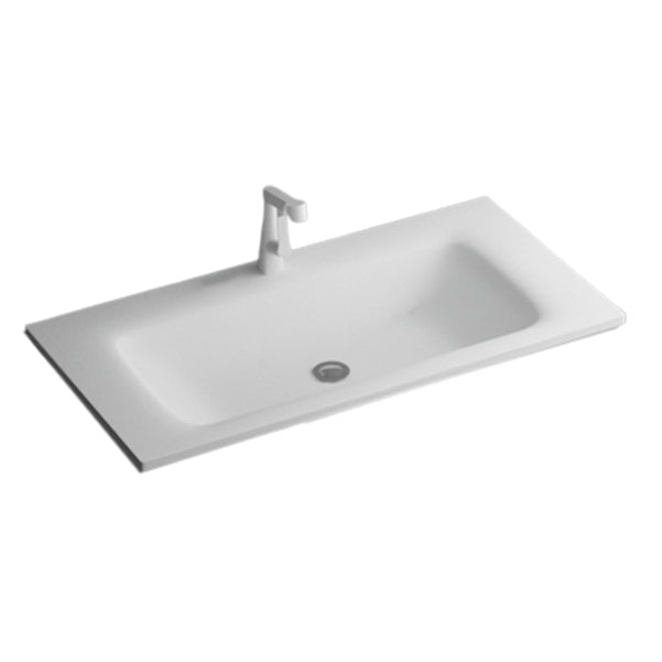 Modern Bathroom Sink Rectangular Wall Mount Bathroom Sink (Not Including Faucet) Clearhalo 'Bathroom Remodel & Bathroom Fixtures' 'Bathroom Sinks & Faucet Components' 'Bathroom Sinks' 'bathroom_sink' 'Home Improvement' 'home_improvement' 'home_improvement_bathroom_sink' 6926866