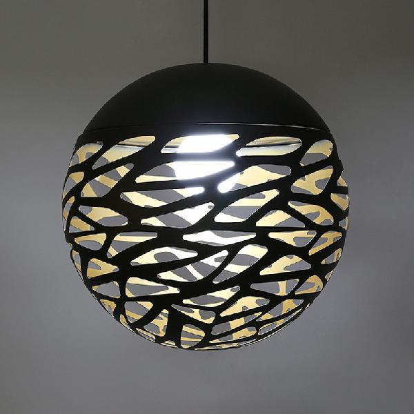 8"/12" W Stenciled Metal Shade Pendant Light Contemporary 1 Light Dining Room Hanging Light in Black/White Black Clearhalo 'Ceiling Lights' 'Modern Pendants' 'Modern' 'Pendant Lights' 'Pendants' Lighting' 69269