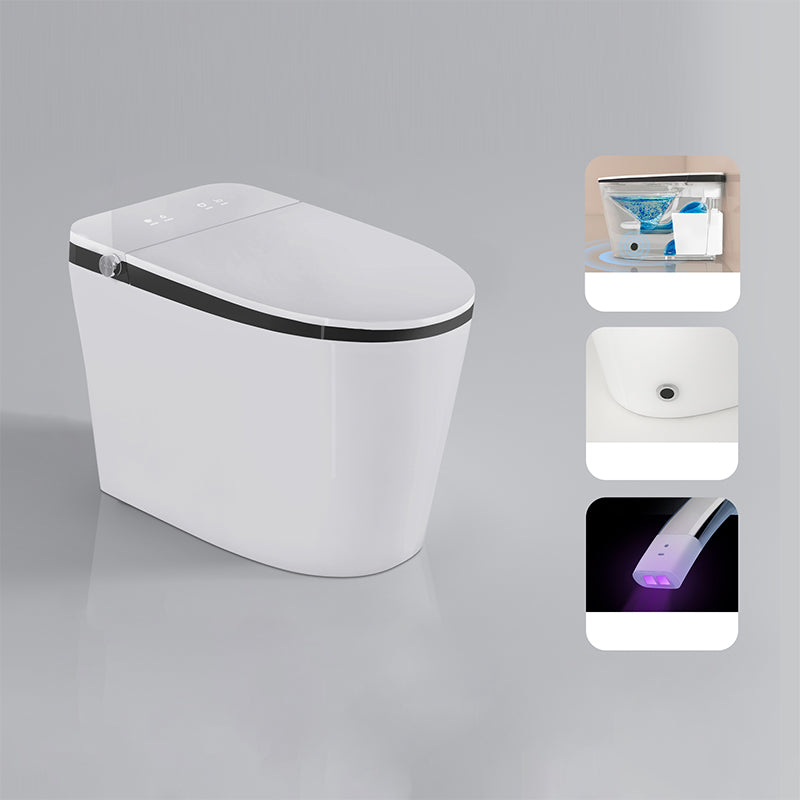 Contemporary White Elongated Water Pressure Control Dryer Floor Mount Bidet Manual Lid (Standard) Toilet+ Water Tank Clearhalo 'Bathroom Remodel & Bathroom Fixtures' 'Bidets' 'Home Improvement' 'home_improvement' 'home_improvement_bidets' 'Toilets & Bidets' 6927537