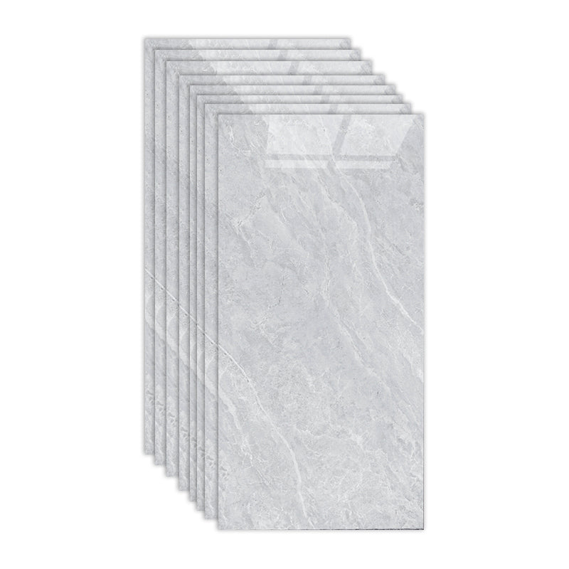 Rectangular Ceramic Polished Straight Edge Singular Tile Marble Look Bathroom Floor Light Gray Clearhalo 'Floor Tiles & Wall Tiles' 'floor_tiles_wall_tiles' 'Flooring 'Home Improvement' 'home_improvement' 'home_improvement_floor_tiles_wall_tiles' Walls and Ceiling' 6927834