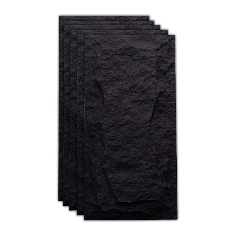 Rectangular Ceramic Textured Straight Edge Singular Tile Stacked Stone Bathroom Floor Black 3.9" Clearhalo 'Floor Tiles & Wall Tiles' 'floor_tiles_wall_tiles' 'Flooring 'Home Improvement' 'home_improvement' 'home_improvement_floor_tiles_wall_tiles' Walls and Ceiling' 6927889