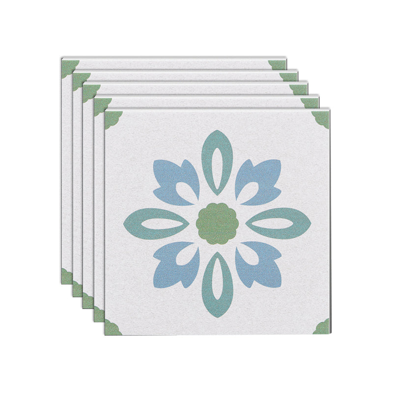 Square Ceramic Matte Floor and Wall Tile Moroccan Bathroom Floor Blue-Green Clearhalo 'Floor Tiles & Wall Tiles' 'floor_tiles_wall_tiles' 'Flooring 'Home Improvement' 'home_improvement' 'home_improvement_floor_tiles_wall_tiles' Walls and Ceiling' 6927958