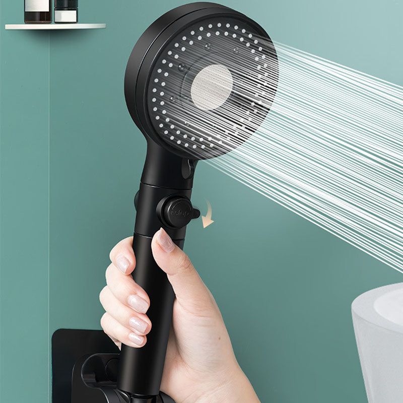 Contemporary Shower Head Combo Handheld Shower Head Plastic Wall-Mount Black Shower Head Clearhalo 'Bathroom Remodel & Bathroom Fixtures' 'Home Improvement' 'home_improvement' 'home_improvement_shower_heads' 'Shower Heads' 'shower_heads' 'Showers & Bathtubs Plumbing' 'Showers & Bathtubs' 6928192