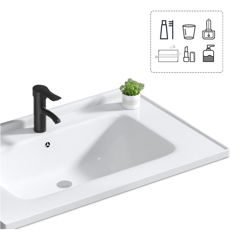 Metal Frame Bathroom Vanity White Single Sink Wall-Mounted 2 Doors Vanity with Mirror Clearhalo 'Bathroom Remodel & Bathroom Fixtures' 'Bathroom Vanities' 'bathroom_vanities' 'Home Improvement' 'home_improvement' 'home_improvement_bathroom_vanities' 6928461