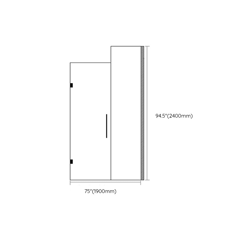 One-shaped Simple Frameless Flat-opening Tempered Glass Shower Door Clearhalo 'Bathroom Remodel & Bathroom Fixtures' 'Home Improvement' 'home_improvement' 'home_improvement_shower_tub_doors' 'Shower and Tub Doors' 'shower_tub_doors' 'Showers & Bathtubs' 6934529