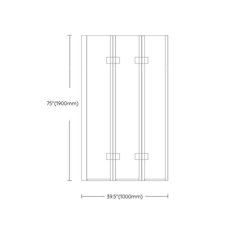 Silver Tempered Glass Folding Hinge Frameless Shower Bath Door Clearhalo 'Bathroom Remodel & Bathroom Fixtures' 'Home Improvement' 'home_improvement' 'home_improvement_shower_tub_doors' 'Shower and Tub Doors' 'shower_tub_doors' 'Showers & Bathtubs' 6934720