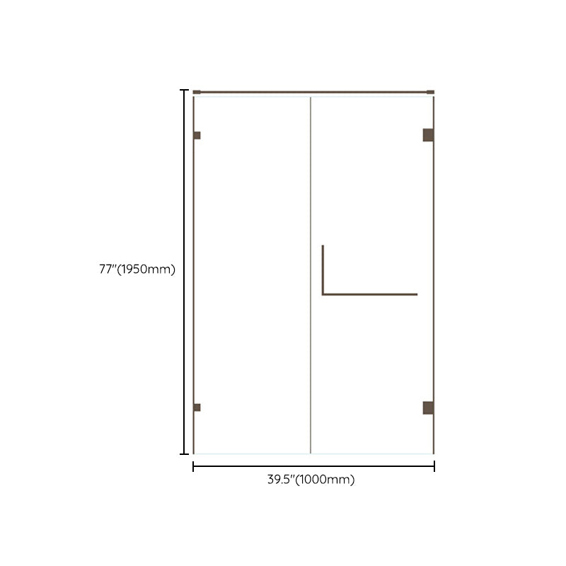 Minimalist Semi Frameless Door Hinged Tempered Glass Shower Door Clearhalo 'Bathroom Remodel & Bathroom Fixtures' 'Home Improvement' 'home_improvement' 'home_improvement_shower_tub_doors' 'Shower and Tub Doors' 'shower_tub_doors' 'Showers & Bathtubs' 6934733