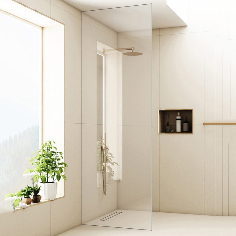 Frameless Glass Partition Bathroom Screen, Minimalist Bathroom Half Partition Glass Panel Left Clearhalo 'Bathroom Remodel & Bathroom Fixtures' 'Home Improvement' 'home_improvement' 'home_improvement_shower_tub_doors' 'Shower and Tub Doors' 'shower_tub_doors' 'Showers & Bathtubs' 6934745