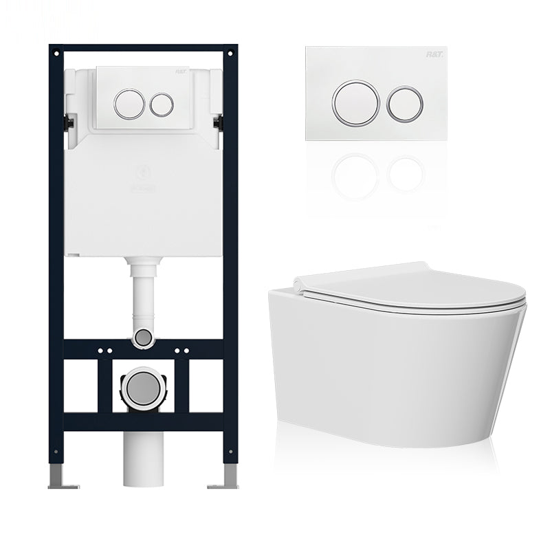 Contemporary One Piece Flush Toilet Wall Mount Urine Toilet for Bathroom White Toilet with High Tanker Clearhalo 'Bathroom Remodel & Bathroom Fixtures' 'Home Improvement' 'home_improvement' 'home_improvement_toilets' 'Toilets & Bidets' 'Toilets' 6941501
