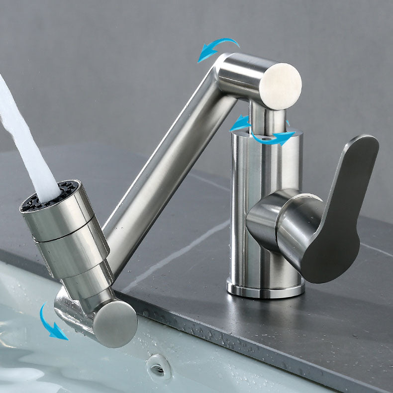 Modern Rotatable One Handle Deck Mounted Pot Filler Stainless Steel Profile Filler Clearhalo 'Home Improvement' 'home_improvement' 'home_improvement_kitchen_faucets' 'Kitchen Faucets' 'Kitchen Remodel & Kitchen Fixtures' 'Kitchen Sinks & Faucet Components' 'kitchen_faucets' 6941605