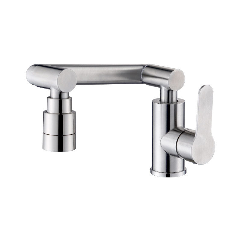 Modern Rotatable One Handle Deck Mounted Pot Filler Stainless Steel Profile Filler Clearhalo 'Home Improvement' 'home_improvement' 'home_improvement_kitchen_faucets' 'Kitchen Faucets' 'Kitchen Remodel & Kitchen Fixtures' 'Kitchen Sinks & Faucet Components' 'kitchen_faucets' 6941608