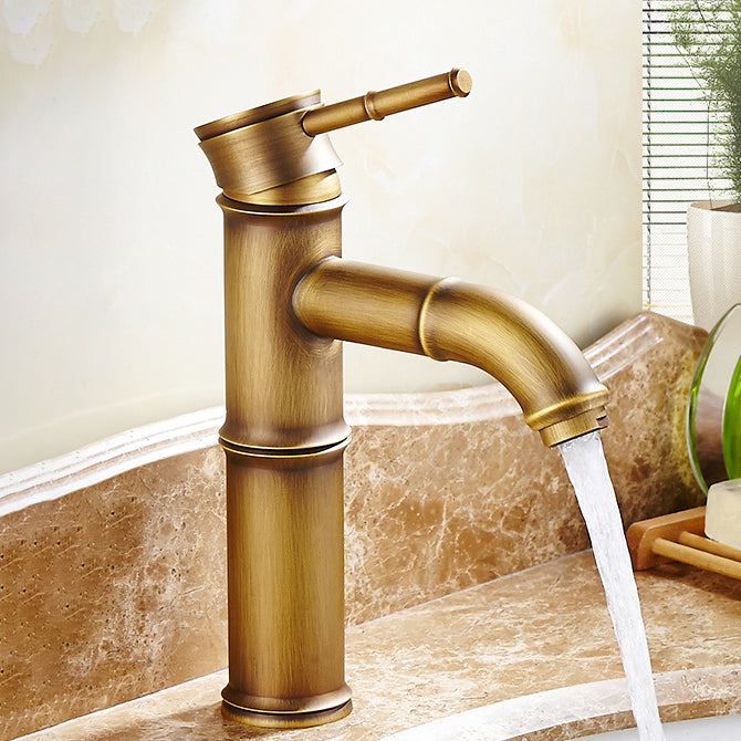 Lever Handle Vessel Faucet Single Hole Sink Faucet Farmhouse Style Basin Faucet Coppery 8.2" Clearhalo 'Bathroom Remodel & Bathroom Fixtures' 'Bathroom Sink Faucets' 'Bathroom Sinks & Faucet Components' 'bathroom_sink_faucets' 'Home Improvement' 'home_improvement' 'home_improvement_bathroom_sink_faucets' 6942266