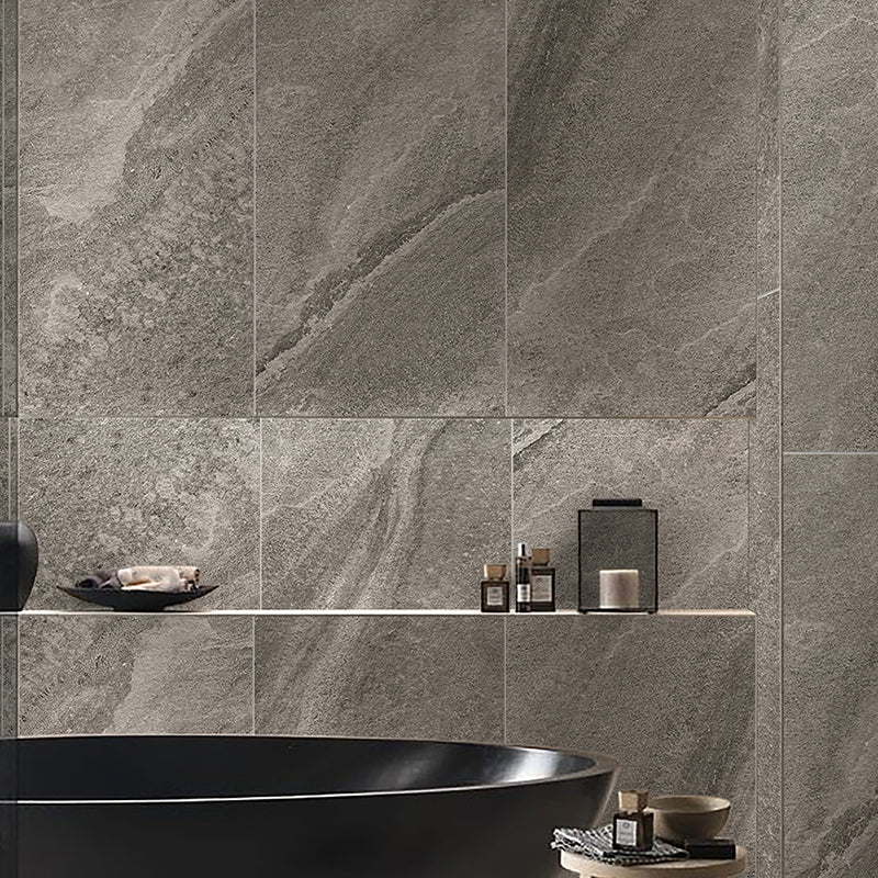 Square Ceramic Matte Straight Edge Singular Tile Marble Look Bathroom Floor Grey 6 Pieces Clearhalo 'Floor Tiles & Wall Tiles' 'floor_tiles_wall_tiles' 'Flooring 'Home Improvement' 'home_improvement' 'home_improvement_floor_tiles_wall_tiles' Walls and Ceiling' 6942391