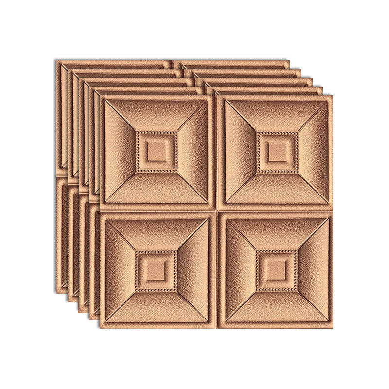 Glam Peel and Stick Wall Paneling in Foam with 3D Embossed Panel Brown Clearhalo 'Flooring 'Home Improvement' 'home_improvement' 'home_improvement_wall_paneling' 'Wall Paneling' 'wall_paneling' 'Walls & Ceilings' Walls and Ceiling' 6942508