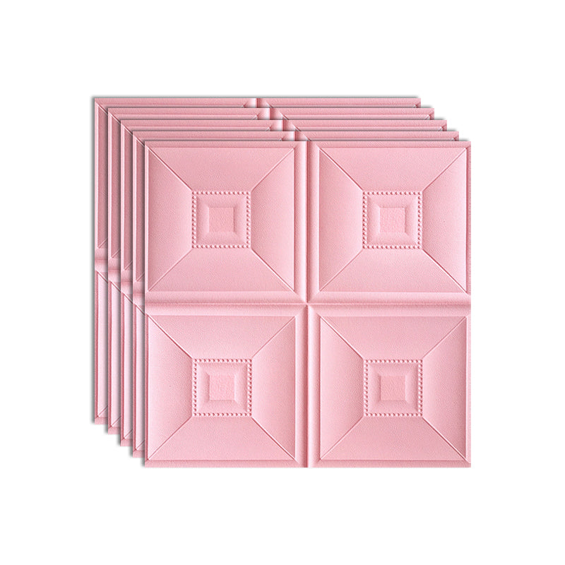 Glam Peel and Stick Wall Paneling in Foam with 3D Embossed Panel Pink Clearhalo 'Flooring 'Home Improvement' 'home_improvement' 'home_improvement_wall_paneling' 'Wall Paneling' 'wall_paneling' 'Walls & Ceilings' Walls and Ceiling' 6942509