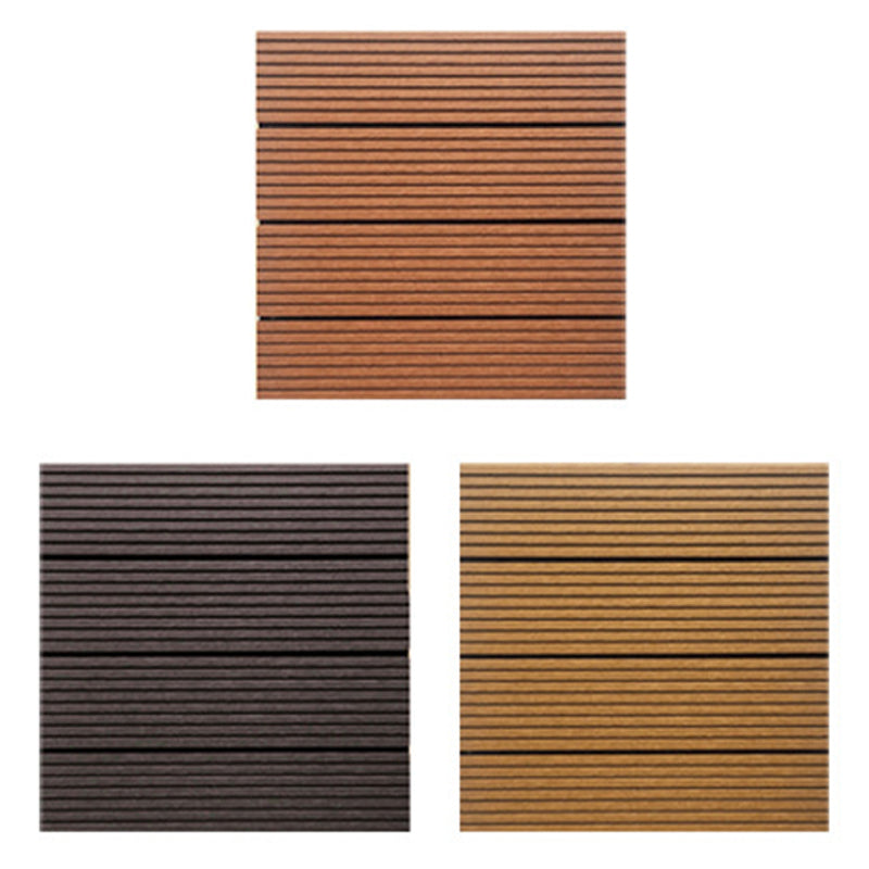 Contemporary Engineered Floor Tile Wire Brushed Click Lock Wooden Floor for Patio Garden Clearhalo 'Flooring 'Hardwood Flooring' 'hardwood_flooring' 'Home Improvement' 'home_improvement' 'home_improvement_hardwood_flooring' Walls and Ceiling' 6942658