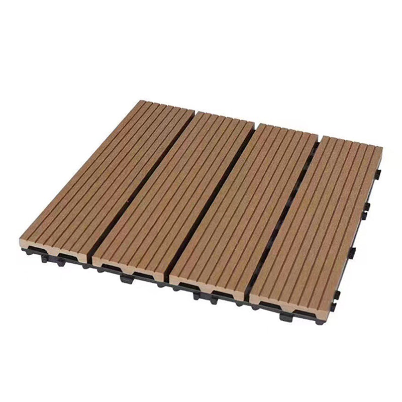 Contemporary Engineered Floor Tile Wire Brushed Click Lock Wooden Floor for Patio Garden Yellow Brown Clearhalo 'Flooring 'Hardwood Flooring' 'hardwood_flooring' 'Home Improvement' 'home_improvement' 'home_improvement_hardwood_flooring' Walls and Ceiling' 6942659