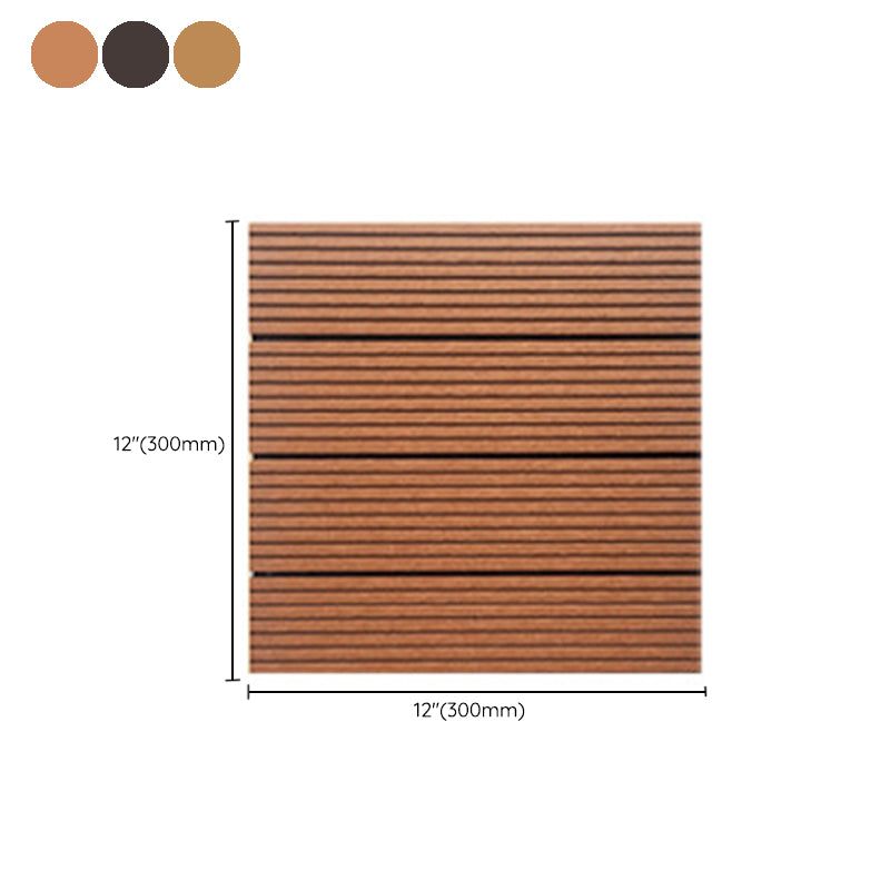 Contemporary Engineered Floor Tile Wire Brushed Click Lock Wooden Floor for Patio Garden Clearhalo 'Flooring 'Hardwood Flooring' 'hardwood_flooring' 'Home Improvement' 'home_improvement' 'home_improvement_hardwood_flooring' Walls and Ceiling' 6942664