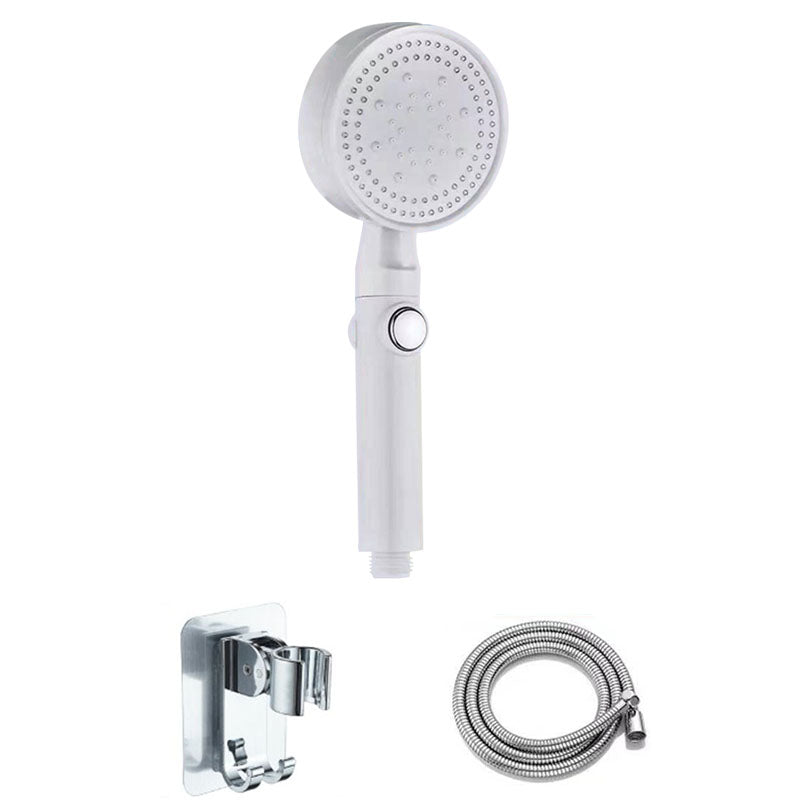 Contemporary Shower Head Handheld Shower Head Wall-Mount Round Plastic Shower Head Combo White Shower Heads & Hose & Wall pedestal Clearhalo 'Bathroom Remodel & Bathroom Fixtures' 'Home Improvement' 'home_improvement' 'home_improvement_shower_heads' 'Shower Heads' 'shower_heads' 'Showers & Bathtubs Plumbing' 'Showers & Bathtubs' 6942744