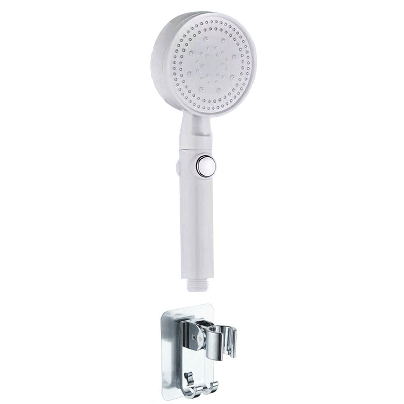 Contemporary Shower Head Handheld Shower Head Wall-Mount Round Plastic Shower Head Combo White Shower Head with Wall Pedestal Clearhalo 'Bathroom Remodel & Bathroom Fixtures' 'Home Improvement' 'home_improvement' 'home_improvement_shower_heads' 'Shower Heads' 'shower_heads' 'Showers & Bathtubs Plumbing' 'Showers & Bathtubs' 6942751