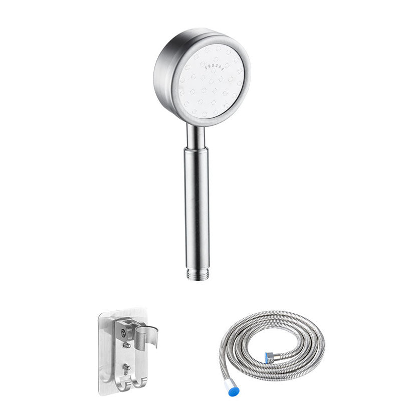 Metal Handheld Shower Head Modern Solid Color Round Shower Heads Silver Shower Heads & Hose & Wall pedestal Clearhalo 'Bathroom Remodel & Bathroom Fixtures' 'Home Improvement' 'home_improvement' 'home_improvement_shower_heads' 'Shower Heads' 'shower_heads' 'Showers & Bathtubs Plumbing' 'Showers & Bathtubs' 6942815