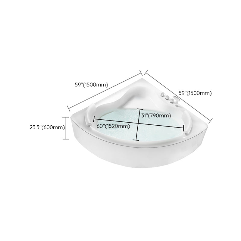 Modern Corner Bathtub Acrylic Soaking Back to Wall Center-Back Bath Clearhalo 'Bathroom Remodel & Bathroom Fixtures' 'Bathtubs' 'Home Improvement' 'home_improvement' 'home_improvement_bathtubs' 'Showers & Bathtubs' 6943115