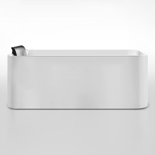 Soaking Acrylic Bathtub Freestanding White Rectangular Back to Wall Bath Clearhalo 'Bathroom Remodel & Bathroom Fixtures' 'Bathtubs' 'Home Improvement' 'home_improvement' 'home_improvement_bathtubs' 'Showers & Bathtubs' 6943127