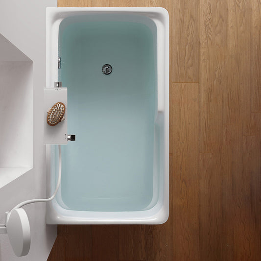 Rectangular Soaking Bathtub Antique Finish Acrylic Back to Wall Bath Tub Clearhalo 'Bathroom Remodel & Bathroom Fixtures' 'Bathtubs' 'Home Improvement' 'home_improvement' 'home_improvement_bathtubs' 'Showers & Bathtubs' 6943134