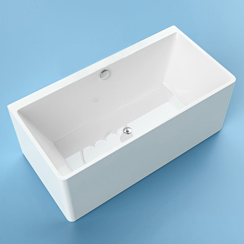 Rectangular Acrylic Soaking Bathtub Antique Finish Back to Wall Bath Tub Tub Clearhalo 'Bathroom Remodel & Bathroom Fixtures' 'Bathtubs' 'Home Improvement' 'home_improvement' 'home_improvement_bathtubs' 'Showers & Bathtubs' 6943232