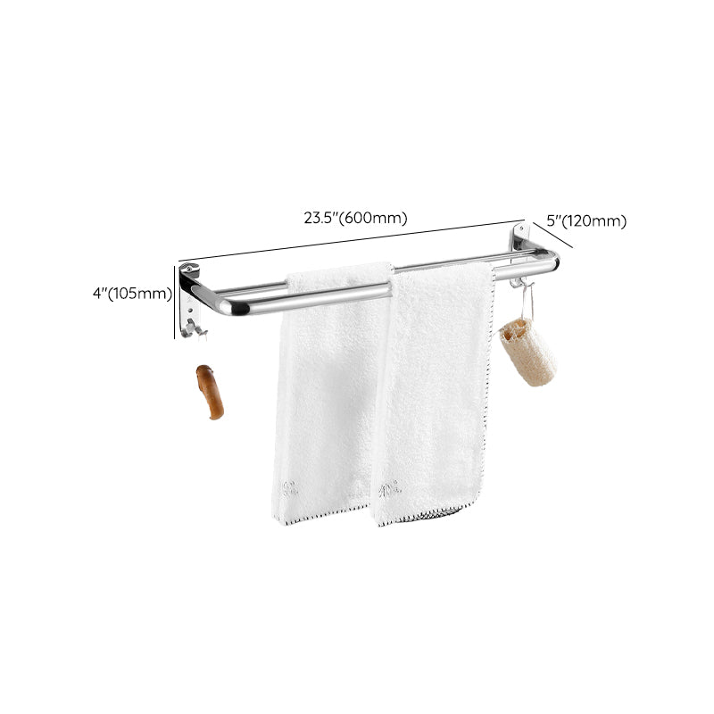 Modern Bathroom Set with Bath Shelf/Towel Bar Polished Chrome Bathroom Accessory Kit Clearhalo 'Bathroom Hardware Sets' 'Bathroom Hardware' 'Bathroom Remodel & Bathroom Fixtures' 'bathroom_hardware_sets' 'Home Improvement' 'home_improvement' 'home_improvement_bathroom_hardware_sets' 6945544