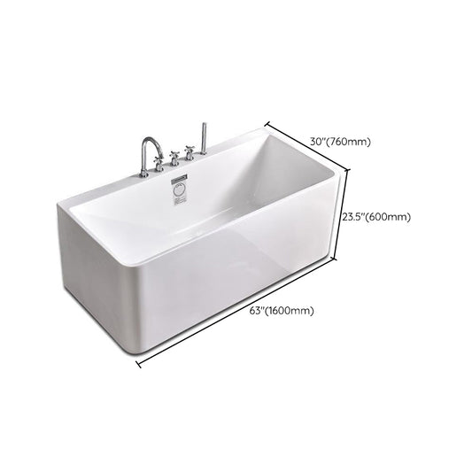 Modern Soaking Bathtub Acrylic Rectangular White Bathtub , 23.62-inch Tall Clearhalo 'Bathroom Remodel & Bathroom Fixtures' 'Bathtubs' 'Home Improvement' 'home_improvement' 'home_improvement_bathtubs' 'Showers & Bathtubs' 6949398