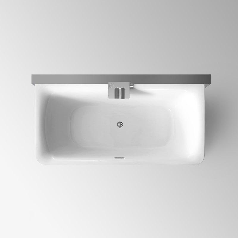 Acrylic Soaking Rectangular Bathtub Antique Finish Back to Wall Bath Tub Bathtub & Silver Faucet Clearhalo 'Bathroom Remodel & Bathroom Fixtures' 'Bathtubs' 'Home Improvement' 'home_improvement' 'home_improvement_bathtubs' 'Showers & Bathtubs' 6949405