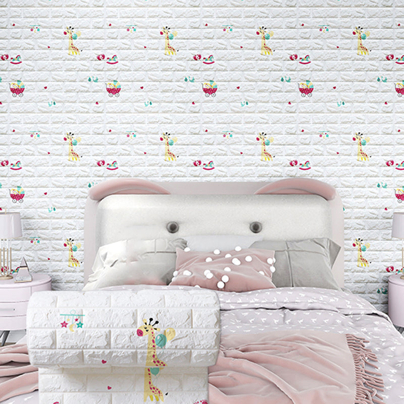 Modern Cartoon Wall Paneling Peel and Stick Wall Ceiling for Bedroom Rose Red 65.5' (20m) Clearhalo 'Flooring 'Home Improvement' 'home_improvement' 'home_improvement_wall_paneling' 'Wall Paneling' 'wall_paneling' 'Walls & Ceilings' Walls and Ceiling' 6951737