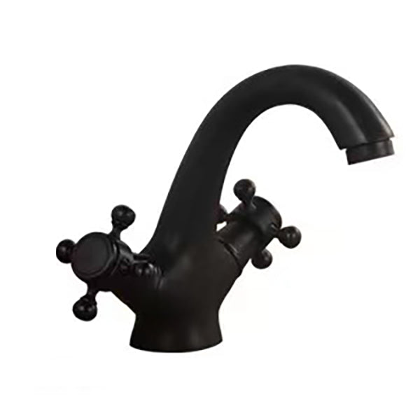 Glam Centerset Faucet 1 Hole Sink Faucet with 2 Cross Handles Negro Lujoso Clearhalo 'bathroom_sink_faucets' 'Conjunta de Baño y Conjunta de Grifo' 'Coronamiento de Baño y Dispositivo de Baño' 'Grifo del lavabo del baño' 'Hogar' 'home_improvement' 'home_improvement_bathroom_sink_faucets' 'Mejoras para el hogar' 6951748