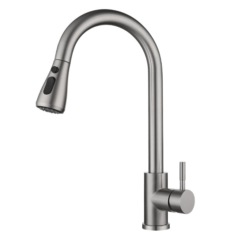 Modern Touch Sensor Kitchen Faucet Stainless Steel Swivel Spout with Pull down Sprayer Clearhalo 'Home Improvement' 'home_improvement' 'home_improvement_kitchen_faucets' 'Kitchen Faucets' 'Kitchen Remodel & Kitchen Fixtures' 'Kitchen Sinks & Faucet Components' 'kitchen_faucets' 6951953