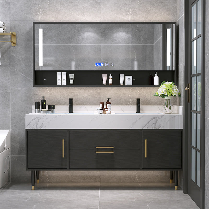 Metal Frame Vanity Set Plain Rectangle Drawers Freestanding Bath Vanity with Drawers Clearhalo 'Bathroom Remodel & Bathroom Fixtures' 'Bathroom Vanities' 'bathroom_vanities' 'Home Improvement' 'home_improvement' 'home_improvement_bathroom_vanities' 6952064