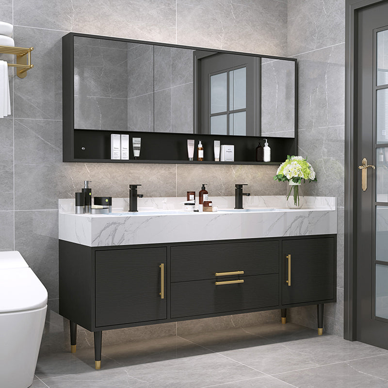 Metal Frame Vanity Set Plain Rectangle Drawers Freestanding Bath Vanity with Drawers Clearhalo 'Bathroom Remodel & Bathroom Fixtures' 'Bathroom Vanities' 'bathroom_vanities' 'Home Improvement' 'home_improvement' 'home_improvement_bathroom_vanities' 6952071