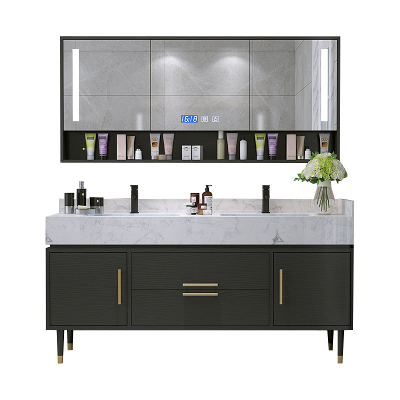 Metal Frame Vanity Set Plain Rectangle Drawers Freestanding Bath Vanity with Drawers Clearhalo 'Bathroom Remodel & Bathroom Fixtures' 'Bathroom Vanities' 'bathroom_vanities' 'Home Improvement' 'home_improvement' 'home_improvement_bathroom_vanities' 6952072